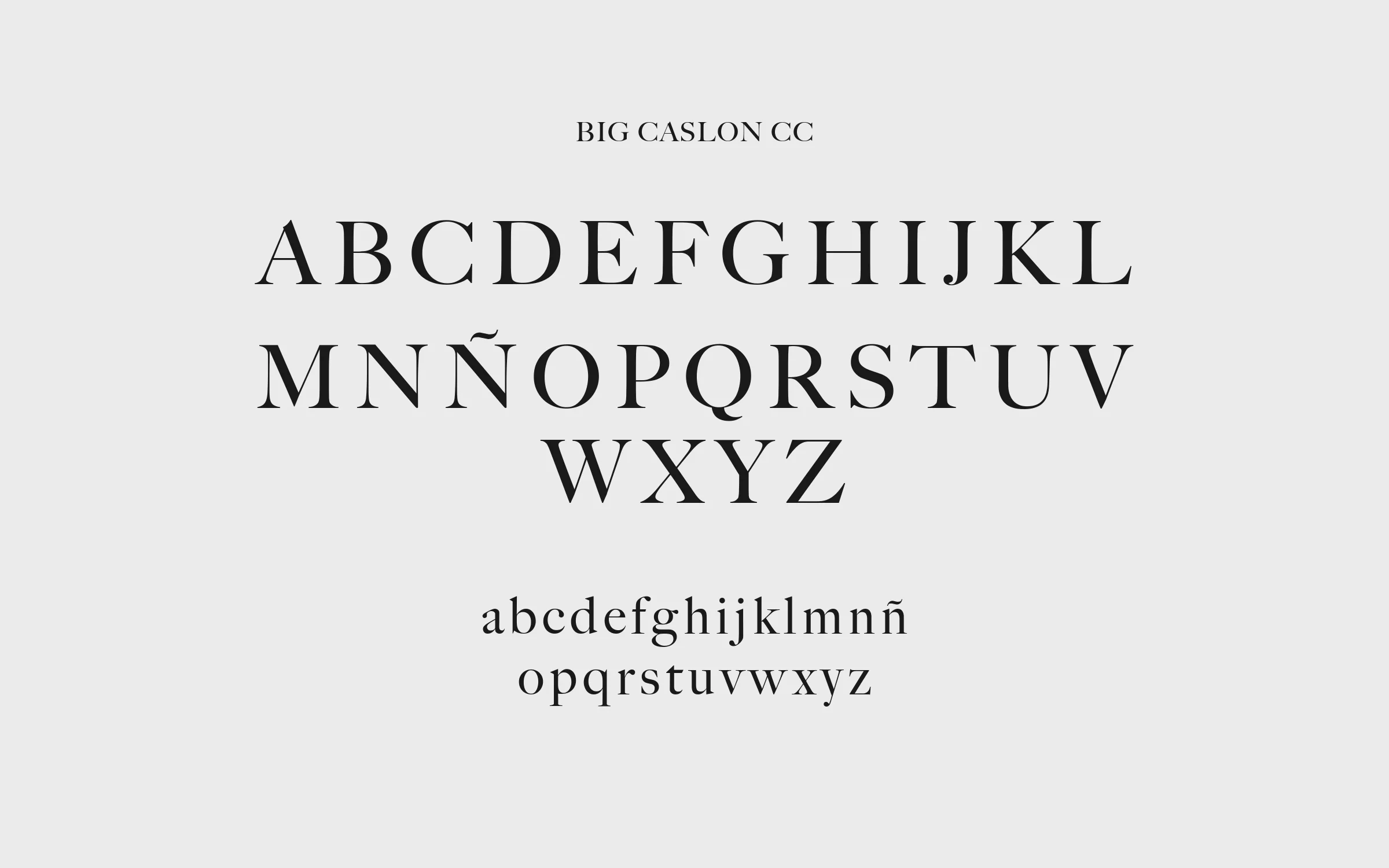 Tipografía Big Caslon CC - Franca