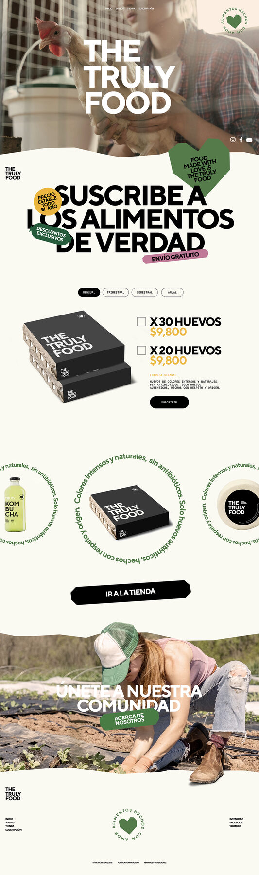 Diseño web completo — The Truly Food