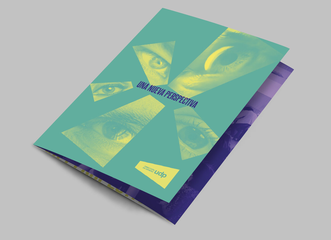 Mockup tríptico — Dirección de Género UDP